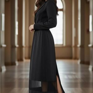 Elegant Black 100% Silk Skirt